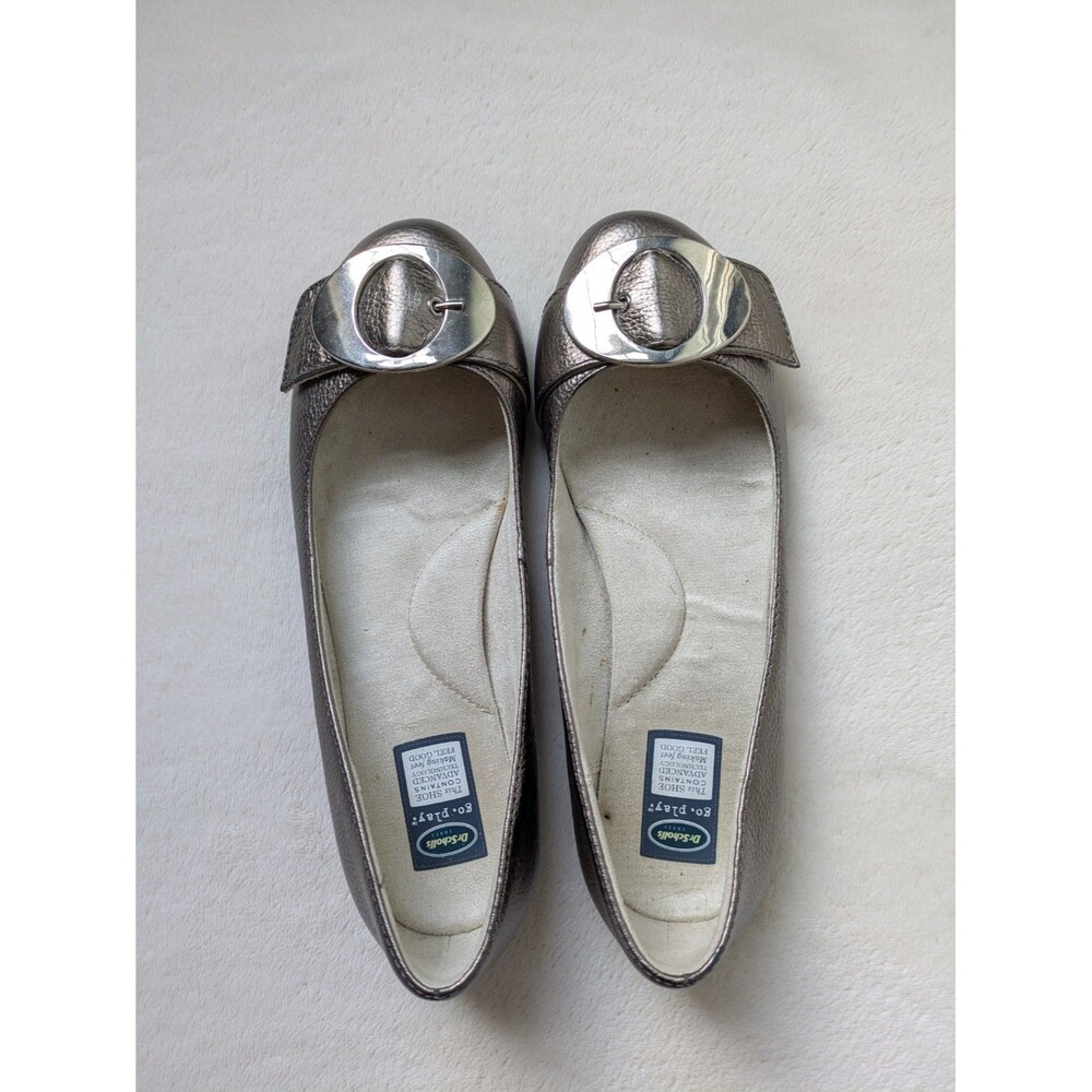 Dr Scholls Habit Women’s Dance Ballet Flats Slip On Shoes Size 7M Gray Silver